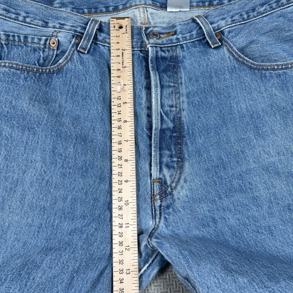 Vintage Levis 501 Jeans Mens 38x30 Blue Y2K Denim Pants Button Fly Distressed - Picture 7 of 10